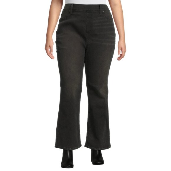 Terra & Sky Women's Plus Bootcut Jeggings, 30” Inseam, Size 3X(24W-26W), Gray - Picture 1 of 5